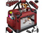LOVPET® Hundebox Hundetransportbox faltbar Inkl.Hundenapf Transporttasche Hundetasche Transportbox für Haustiere, Hunde und Katzen Haustiertransportbox