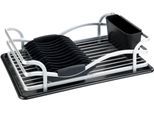 WENKO Geschirrständer »Modell Alu«, Geschirrabtropfer aus Aluminium & Kunststoff, abnehmbarer Besteckkorb