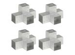 vidaXL Pfostenverbinder 4 Stk. X-Form Verzinktes Metall 101 x 101 mm