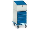 fetra Rollschrank mit Schreibpult 2449 mit 4 Schubladen
