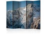 artgeist Paravent , Weiß, Pastellblau , Holz, Textil , Kiefer , massiv , Winterlandschaft , 225x172x3 cm , Motiv auf Vorder- und Rückseite , Kleinmöbel