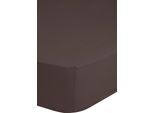 Spannbettlaken HIP "Hip in Gr. 90x200, 140x200 oder 180x200 cm", braun (chocolate), B:180cm L:220cm, Satin, Obermaterial: 100% Baumwolle, Bettlaken, Spannbettlaken, 100% Baumwolle, Mako-Satin, Rundumgummi, bis 25 cm Höhe