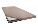 Spannbettlaken PRIMERA "Elasthan-Feinjersey Topper", grau (taupe), 1 Stk., Jersey-Elasthan, 140x200 140x210 140x220 150x200 150x210 150x220 160x200 160x210 10cm, Jersey-Elasthan, Obermaterial: 95% Baumwolle, 5% Elasthan, Bettlaken, Spannbettlaken, Aus 95% gekämmter Baumwolle und 5% Elastan