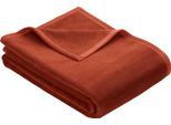 Wohndecke IBENA "Berlin", orange (terrakotta), B:150cm L:200cm, Mischgewebe, Wohndecken, Wohndecke, Hochwertige Konfektion mit Markenpatch, Kuscheldecke