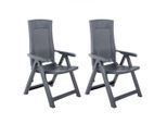 vidaXL Verstellbare Gartenstühle 2 Stk. Kunststoff Anthrazit