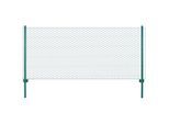 vidaXL Maschendrahtzaun mit Pfosten Stahl 25 x 0,5 m Grün
