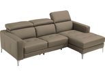 Ecksofa EGOITALIANO "Matt, erstklassiger Sitzkomfort, aufwendige Detailverarbeitung, L-Form", grau (taupe), B:247cm H:100cm, Leder »BULL« (echtes Rindsleder). Geschliffenes, pigmentiertes und behandeltes Rindsleder mit einer Dicke von 1, 3-1, 5 mm. Dieses Leder zeigt eine ziemlich weiche Hand mit einem halb undurchsichtigen Aussehen. Es handelt sich um ein geschütztes Leder. Eine leichte Deckschic