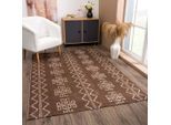 Teppich CARPET CITY "April 0608", braun, B:160cm H:10mm L:230cm, Polyester, Teppiche, Läufer, weich durch Microfaser, Boho Ethno Look, Wohnzimmer