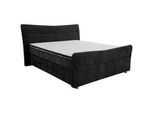 Esposa Boxspringbett , Schwarz , Textil , H2 , Höhe ca. 18 cm , 160x200 cm , Bettkasten, Topper durchgehend, Matratze in verschiedenen Härtegraden erhältlich , Schlafzimmer, Betten, Boxspringbetten