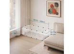 SONGMICS L-XL Freigehege mit Bodenplatten weiß 1,43 m, 73 cm, 46 cm