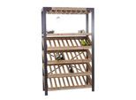 Weinregal MCW-D60, Flaschenregal Flaschenhalter Barschrank Weinständer für 40 Flaschen, Massivholz MVG 189x114x39cm