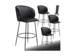 tectake® Barstuhl, in Samtoptik, gepolstert, schlanke, robuste Stahlbeine, 51 x 60 x 106 cm, Belastbarkeit 120 kg