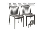 tectake® Gartenstühle, wetterfest und UV-beständig, rutschfeste Gummischoner, 47 x 58 x 80,5 cm, Belastbarkeit 110 kg