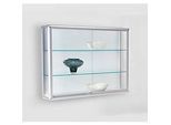 Wandvitrine BST, Brandschutzklasse B1, 3 Fächer, abschliessbare Schiebetüren, B 1020 x T 300 x H 1020 mm, Aluminium/Glas/Metall, silber-weiss