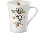 Hutschenreuther Kaffeebecher , Rot, Weiß, Dunkelgrün , Keramik , Weihnachten , 400 ml , 10x11x12 cm , Geschirr, Tassen, Kaffeebecher