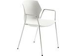 Besucherstuhl MAYER SITZMÖBEL "2510", weiß (weiß, chrom), B:55cm H:81cm T:53cm, Kunststoff, Stühle, stapelbar bis 6 Stück