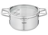 Kochtopf TEFAL "Nordica mit Deckel 20 cm", silber (silberfarben), B:30,5cm H:9,5cm L:2,2cm Ø:20cm, Töpfe, Kochtopf