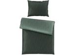 Dieter Knoll Wendebettwäsche , Grün , Textil , Streifen , 140x200 cm , Oeko-Tex® Standard 100, Oeko-Tex® Made IN Green , pflegeleicht, atmungsaktiv, schadstoffgeprüft , Heimtextilien, Bettwäsche & Leintücher, Bettwäsche, Wendebettwäsche