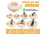 LOVPET® Hundebett Hundekissen Katzenbett Bagel, Waschbar, Inkl. Napf + 3x Kauknochen, Hundesofa flauschig Kissen Rund aus Plüsch für Kleine, Mittelgroße & Große Hunde, Katzen