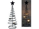 NOOR LIVING Kerzenhalter »Teelichthalter BAUM, aus Metall, mit Stern-Spitze«, (1 St.), 4-flammig, Advendsleuchter, Höhe ca. 51 cm