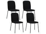 Albatros Esszimmerstühle 4er Set ENNA, schwarz - stapelbar, bequemer Polsterstuhl - Eleganter Küchenstuhl, Stuhl Esszimmer oder Esstisch Stuhl, Konferenzstuhl , Stückzahl:4, Farbe:Schwarz