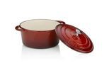Kela Bräter , Rot, Beige , Metall , 3.8 l , rund , 12 cm , Deckel hitzebeständig , Kochgeschirr, Töpfe, Bräter