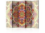 artgeist Paravent , Multicolor , Holz, Textil , Kiefer , massiv , Mandala , 225x172x3 cm , Motiv auf Vorder- und Rückseite , Kleinmöbel