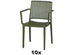 Siena Garden Gartensessel-Set , Grün , Kunststoff , 57x80x56 cm , stapelbar, gastro- und objekttauglich, wetterbeständig , Gartenmöbel, Gartensessel, Gartenstühle