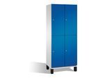 C+P Doppelstockspind Cambio auf Füßen, 4 Fächer, H1980xB800xT525mm Front Enzianblau Korpus Lichtgrau ; C + P Möbelsysteme (45101-22|S10012)