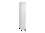 C+P Schließfachschrank Classic PLUS, Füße, 1 Abteil, 1950x300x500mm, 9016/9016 Innenhöhe Gefach oben (oberes 599 mm Front RAL 9016 Verkehrsweiß ; C + (080010-103|S10017)