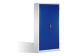C+P Schwerlast-Werkzeugschrank mit Drehtüren, innen 4 Böden, H1950xB930xT600mm Front Enzianblau Korpus Lichtgrau ; C + P Möbelsysteme (8922-052|S10161)