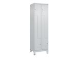 C+P Z-Spind, Classic PLUS, Füße, 4 Fächer, 1950x600x500mm, 7035/7035 Verschluss Zylinderschloss ; C + P Möbelsysteme (080013-204|S10024)