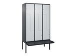 C+P Z-Spind Classic PLUS, Bank, 6 Fächer, 2120x1200x815mm, 7016/7035 Verschluss Zylinderschloss Sitzbanktyp auskragend Material Sitzfläche Kunststoff (0800437-326|S10058)