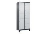 C+P Schließfachschrank Classic PLUS, Füße, 2 Abteile, 1950x800x500mm, 7016/7035 Innenhöhe Gefach oben (oberes 365 mm Front RAL 7035 Lichtgrau ; C + P (080010-225|S10016)