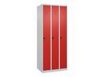 C+P Spind Classic PLUS, 3 Abteile, 1850x750x500mm, 7035/3020 Verschluss Sicherheits-Drehriegel 3 Garderobenhaken ; C + P Möbelsysteme (080000-39|S10002)