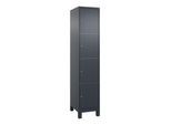 C+P Schließfachschrank Classic PLUS, Füße, 1 Abteil, 1950x400x500mm, 7016/7016 Innenhöhe Gefach oben (oberes 453 mm Front RAL 7016 Anthrazitgrau ; C + (080010-124|S10015)