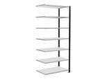 Schulte Anbauregal Büro-Steckregal MULTIplus150 2300 x 1000 x 600 mm 7 Fachböden Längenriegel schwarz/RAL 7035 lichtgrau ohne Mittelanschlag ; Schulte (36070-S)