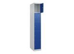 C+P Schließfachschrank Classic PLUS, 1 Abteil, 1850x300x500mm, 7035/5010 Innenhöhe Gefach oben (oberes 365 mm Front RAL 5010 Enzianblau ; C + P Möbels (080000-105|S10003)