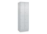 C+P Schließfachschrank Classic PLUS, Sockel, 2 Abteile, 1950x600x500mm, 7035/703 Innenhöhe Gefach oben (oberes 453 mm Front RAL 7035 Lichtgrau ; C + P (080020-204|S10009)