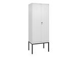 C+P Schwarz-Weiß-Spind Classic PLUS, Gestell, 2 Abteile, 2120x800x500mm, 9016/90 Front RAL 9016 Verkehrsweiß Verschluss Sicherheits-Drehriegel ; C + P (0800327-22|S10014)