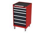 STIER Mobiler Schubladenschrank mit 6 Schubladen BxTxH 600x575x1090 mm rot/anthrazitgrau (904973)