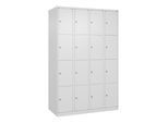C+P Schließfachschrank Classic PLUS, 4 Abteile, 1850x1200x500mm, 9016/9016 Innenhöhe Gefach oben (oberes 453 mm Front RAL 9016 Verkehrsweiß ; C + P Mö (080000-404|S10012)