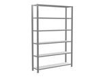 Schulte Grundregal Büro-Steckregal MULTIplus85 2000 x 1300 x 300 mm 6 Fachböden Kreuzstrebe verzinkt mit Anschlagleiste ; Schulte Lagertechnik (17708)