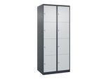 C+P Schließfachschrank Classic PLUS, 2 Abteile, 1850x800x500mm, 7016/7035 Innenhöhe Gefach oben (oberes 453 mm Front RAL 7035 Lichtgrau ; C + P Möbels (080000-224|S10011)