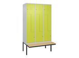 C+P Z-Spind Classic PLUS, Bank, 6 Fächer, 2120x1200x815mm, 7035/0024 Verschluss Zylinderschloss Sitzbanktyp auskragend Material Sitzfläche Buche-Harth (0800437-326|S10025)
