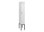 C+P Spind Classic PLUS, Gestell, 1 Abteil, 2120x300x500mm, 9016/9016 Verschluss Sicherheits-Drehriegel 4 Garderobenhaken Trennwand mittig ; C + P Möbe (0800307-10F|S10014)