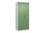 C+P Schwarz-Weiß-Spind Classic PLUS, 2 Abteile, 1850x800x500mm, 7035/6011 Verschluss Sicherheits-Drehriegel ; C + P Möbelsysteme (080002-22|S10027)