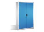 C+P Schwerlastschrank mit Drehtüren, 4 Böden und 3 Schübe, H1950xB1200xT600mm Front Lichtblau Korpus Lichtgrau ; C + P Möbelsysteme (8932-523|S10107)