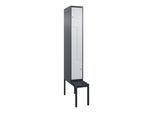 C+P Z-Spind Classic PLUS, Bank, 2 Fächer, 2120x300x815mm, 7016/7035 Verschluss Zylinderschloss Sitzbanktyp untergebaut Material Sitzfläche Kunststoff (0800537-102|S10058)