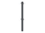 Schake Stadtzaun, Mittelpfosten + Flachkopf, Vierkantrohr 70x70mm + Stahlkappe, beschichtet, Höhe 1000mm über Flur, zum einbetonieren, 4 Verbindungsla (418_7804B)